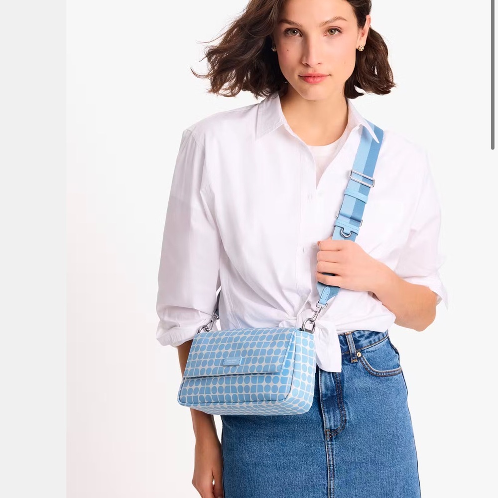 Kate Spade Noel Jacquard Convertible Crossbody Canvas XBody 
Astral Blue 
NWT - Picture 3 of 16